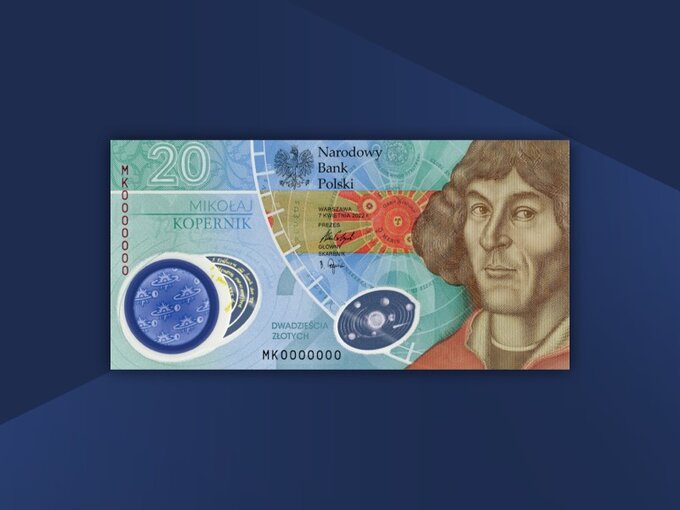 Mikołaj Kopernik na banknocie kolekcjonerskim