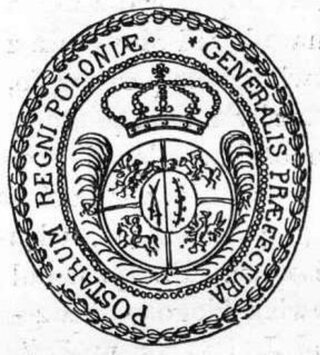 Pieczęć prefektury poczt z okresu Rzeczypospolitej Obojga Narodów za czasów Augusta III Sasa