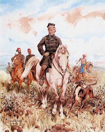 Adam Mickiewicz z&nbsp;Sadykiem Paszą w&nbsp;Turcji, akwarela Juliusza Kossaka.