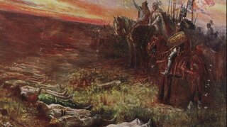 Po bitwie pod Grunwaldem. Jagiełło ogląda ciała zabitych Krzyżaków