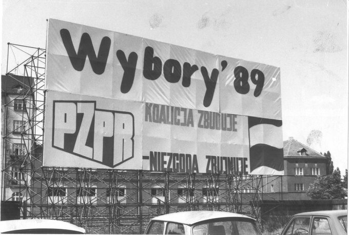 Reklama wyborcza PZPR w&nbsp;trakcie kampanii wyborczej przed 4&nbsp;czerwca 1989