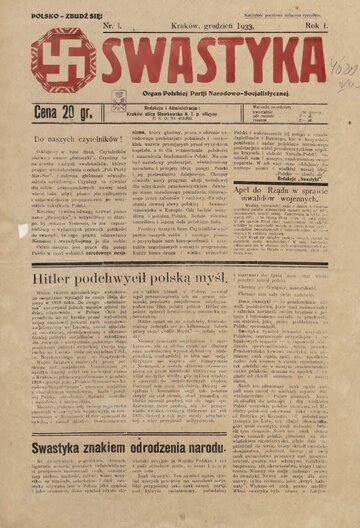 "Swastyka" -&nbsp;gazeta wydawana przez Polską Partię Narodowo-Socjalistyczną