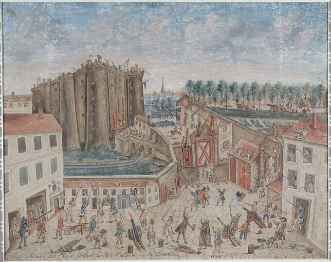 Zdobycie Bastylii w 1789 roku. Mal. Claude Cholat