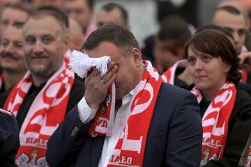 Prezydent Andrzej Duda oglądał mecz Polska-Kolumbia 