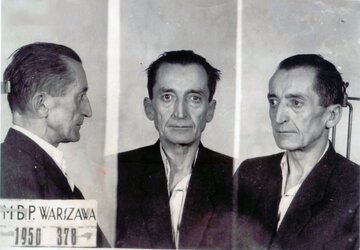Gen. August Emil Fieldorf &bdquo;Nil&rdquo; po&nbsp;aresztowaniu w&nbsp;1950 roku.