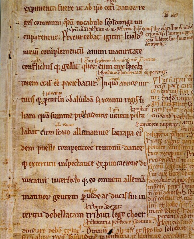 Pergaminowa karta z Gesta Danorum Saxo Grammaticusa, XII/XIII wiek