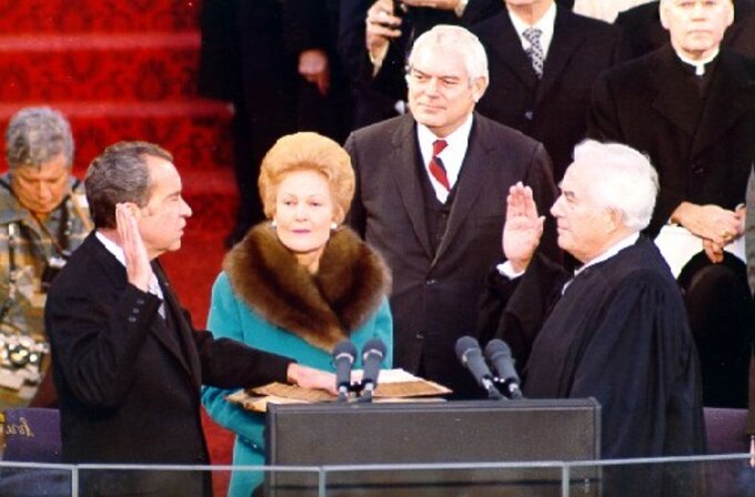 Richard Nixon składa przysięgę prezydencką w 1973 roku