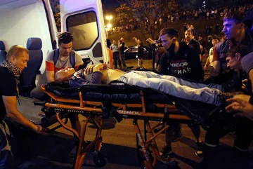 Ranni podczas walk z milicją w Mińsku 