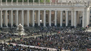 Miniatura: Pogrzeb papieża według uproszczonego...