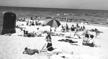 Jurata, 1938 r. Plaża w Juracie w sierpniu 1938 r.