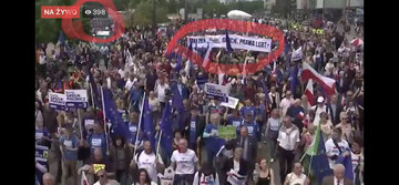Transparent na&nbsp;marszu Koalicji Europejskiej