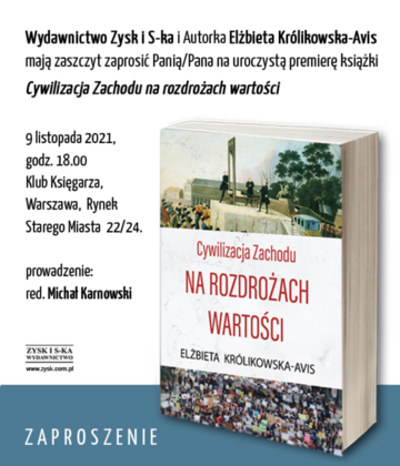 Zaproszenie na&nbsp;premierę książki "Cywilizacja Zachodu na&nbsp;rozdrożach wartości"