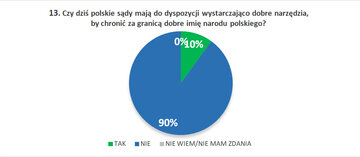 13. Czy&nbsp;dziś polskie sądy mają do&nbsp;dyspozycji wystarczająco dobre narzędzia,  by&nbsp;chronić za&nbsp;granicą dobre imię narodu polskiego?