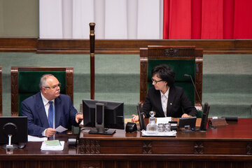Dariusz Salamończyk i&nbsp;Elżbieta Witek w&nbsp;Sejmie
