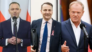 Miniatura: Nawrocki zdecydowanie przed Sikorskim i...