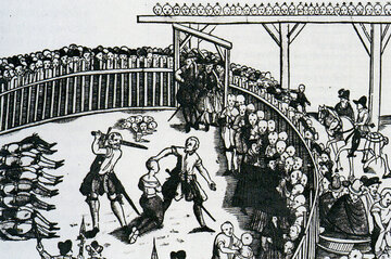 Rycina przedstawiająca ścięcie pirat&oacute;w w&nbsp;Hamburgu 10 września 1573&nbsp;r.