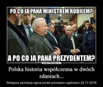 Wałęsa i Kaczyński w sądzie. Memy 