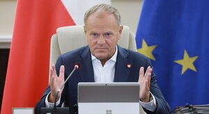Miniatura: Tusk: Dobrze, że chociaż tego Nawrocki nie...