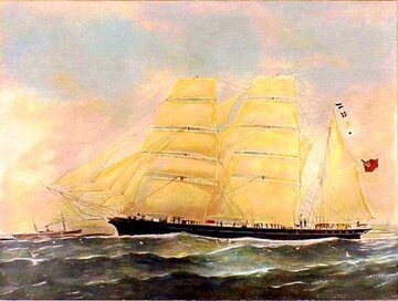 Bark Otago, kt&oacute;rego kapitanem był Joseph Conrad w&nbsp;latach 1888&ndash;1889