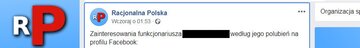 Fragment wpisu na&nbsp;jednym z&nbsp;profili na&nbsp;Facebooku. Dane funkcjonariusza wykreślone zostały przez redakcję.