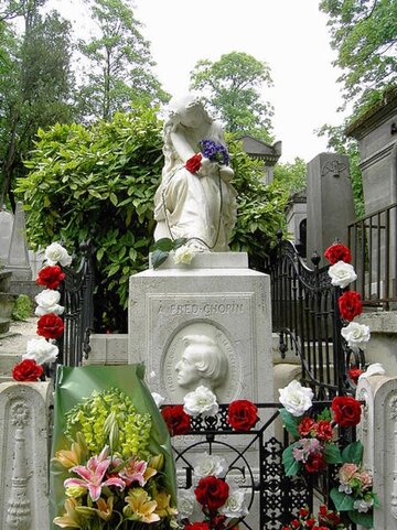 Gr&oacute;b Chopina na&nbsp;paryskim cmentarzu P&egrave;re-Lachaise