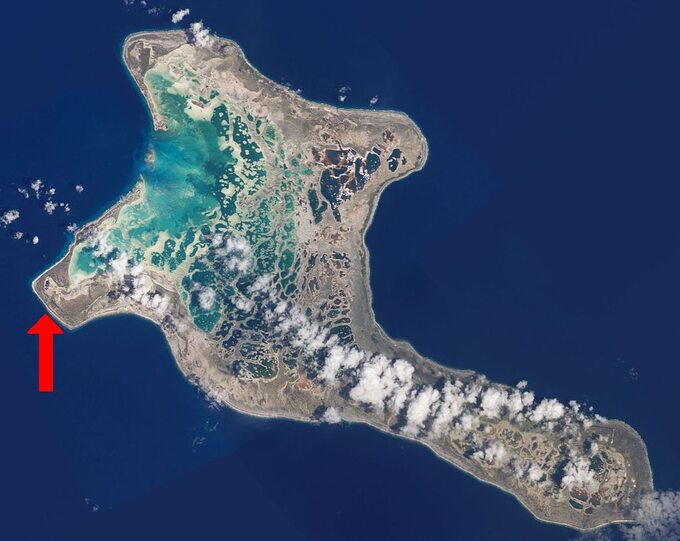 Położenie wsi Poland na atoli Kiritomati w Kiribati