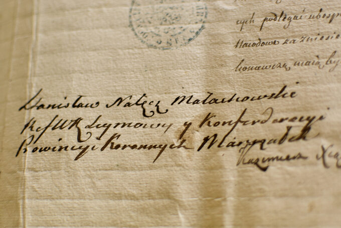 Fragment oryginalnego egzemplarza Konstytucji 3 Maja z zasobu Archiwów Państwowych: Archiwum Głównego Akt Dawnych