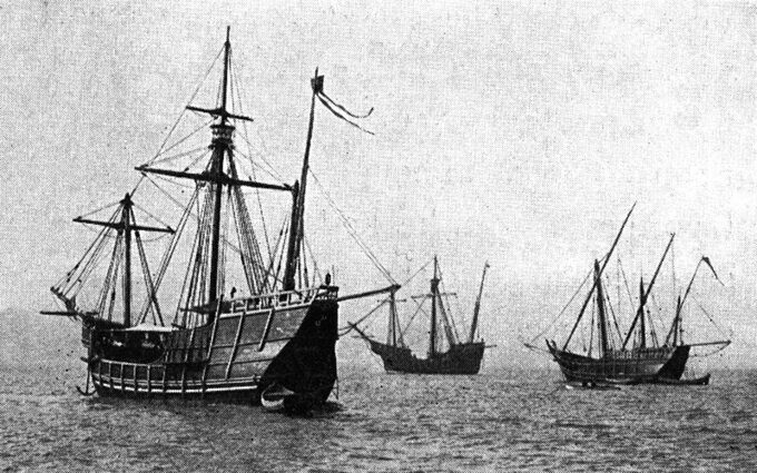 Repliki Niña, Pinta i Santa María w drodze z Hiszpanii na Hispaniolę, 1893 rok