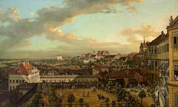 Bernardo Bellotto zwany Canaletto, "Widok Warszawy z&nbsp;tarasu Zamku Kr&oacute;lewskiego"