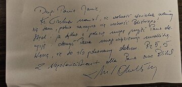List od&nbsp;ks. Michała Olszewskiego