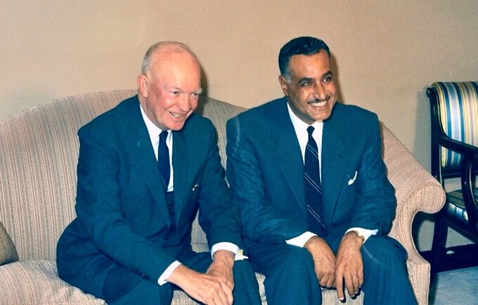 Prezydent USA Dwight Eisenhower i prezydent Egiptu Gamal Naser