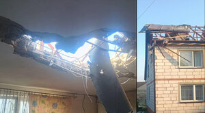 Miniatura: Dron uderzył w dach domu mieszkalnego....