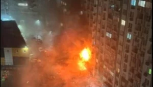 Miniatura: Ukraiński dron uderzył w blok w Rosji....