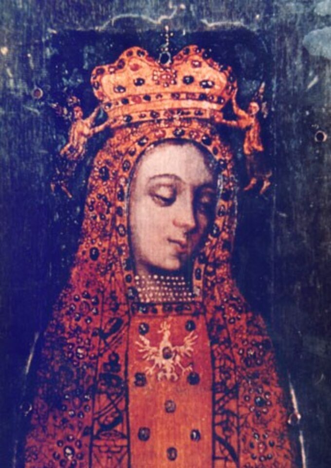 Obraz Matki Boskiej Licheńskiej bez korony i sukienki