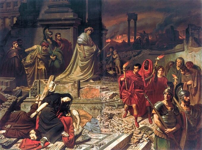 "Neron ogląda płonący Rzym", aut. Carl Theodor von Piloty,
