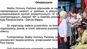 Miniatura: SOP przeprasza Danutę Wałęsę. Służba...