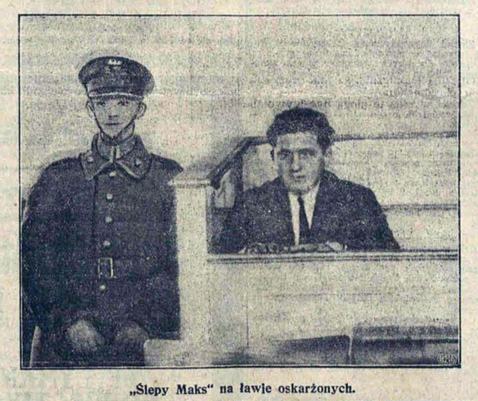 Menachem Bornsztajn "Ślepy Maks". Zdjęcie z&nbsp;gazety "Republika", nr 15, 1930 rok