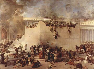 Obraz "Zniszczenie Świątyni Jerozolimskiej" -&nbsp;obraz Francesco Hayeza