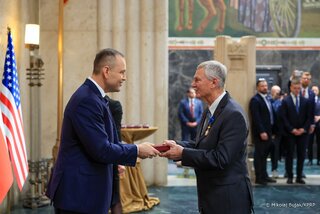 Prezydent Karol Nawrocki i&nbsp;Jim Mazurkiewicz