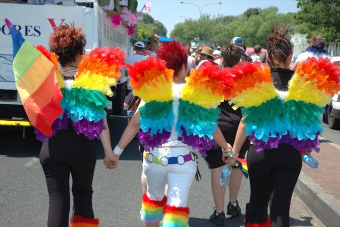 Uczestniczki parady LGBT w Johannesburgu, 2006 r.