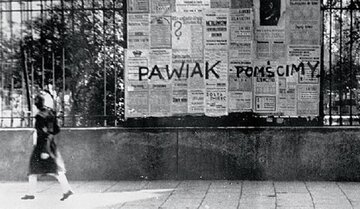 Napis wykonany przez członk&oacute;w organizacji &bdquo;Wawer&rdquo; na&nbsp;warszawskiej ulicy.