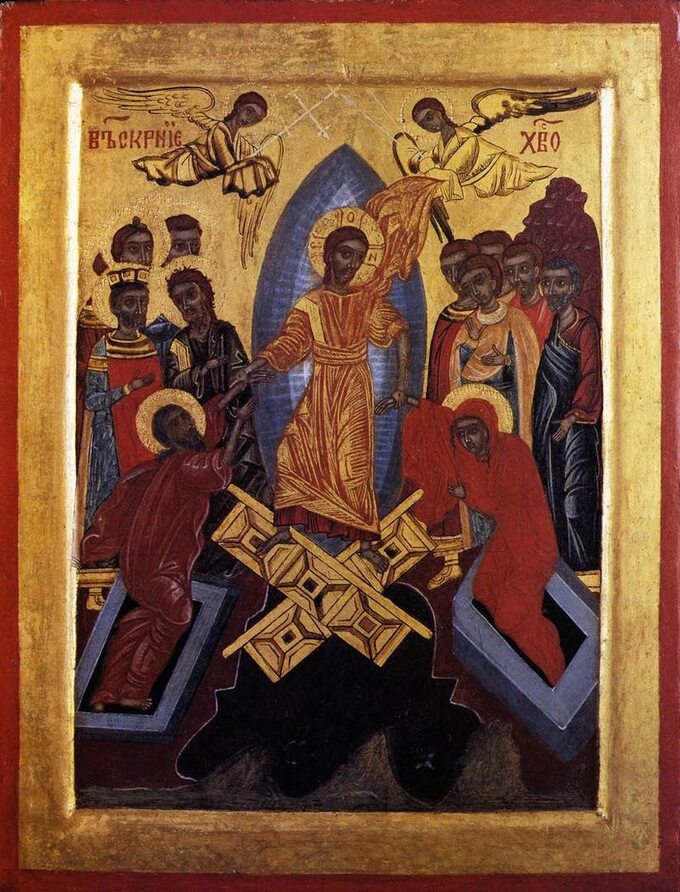 Ikona zmartwychwstania Chrystusa. Bułgaria, XVII wiek