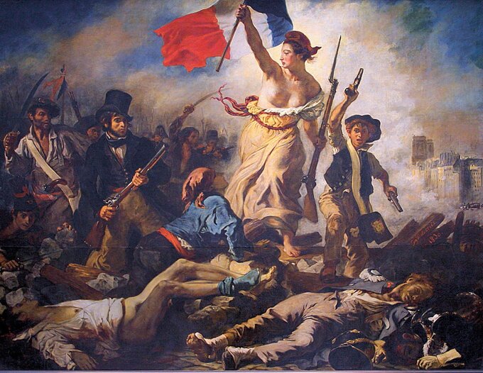 Symbol „Marianny” z najsłynniejszego obrazu Delacroix „Wolność wiodąca lud na barykady” pojawiał się na francuskich banknotach i znaczkach pocztowych