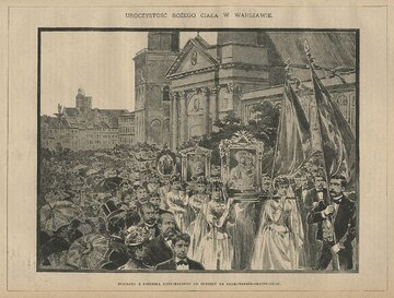 Procesja w&nbsp;święto Bożego Ciała w&nbsp;Warszawie w&nbsp;1890 roku