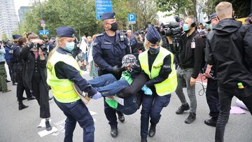 Protest aktywist&oacute;w ekologicznych w&nbsp;Warszawie