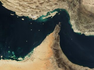 Cieśnina Ormuz na&nbsp;zdjęciu satelitarnym