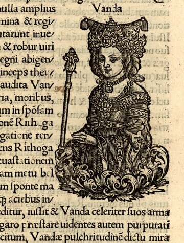 Wanda, drzeworyt z&nbsp;Gniazdo cnoty skąd herby rycerstwa sławnego Kr&oacute;lestwa Polskiego z&nbsp;1578.