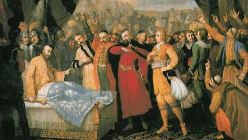 Franciszek Smuglewicz, Śmierć Chodkiewicza w&nbsp;obozie pod&nbsp;Chocimiem.