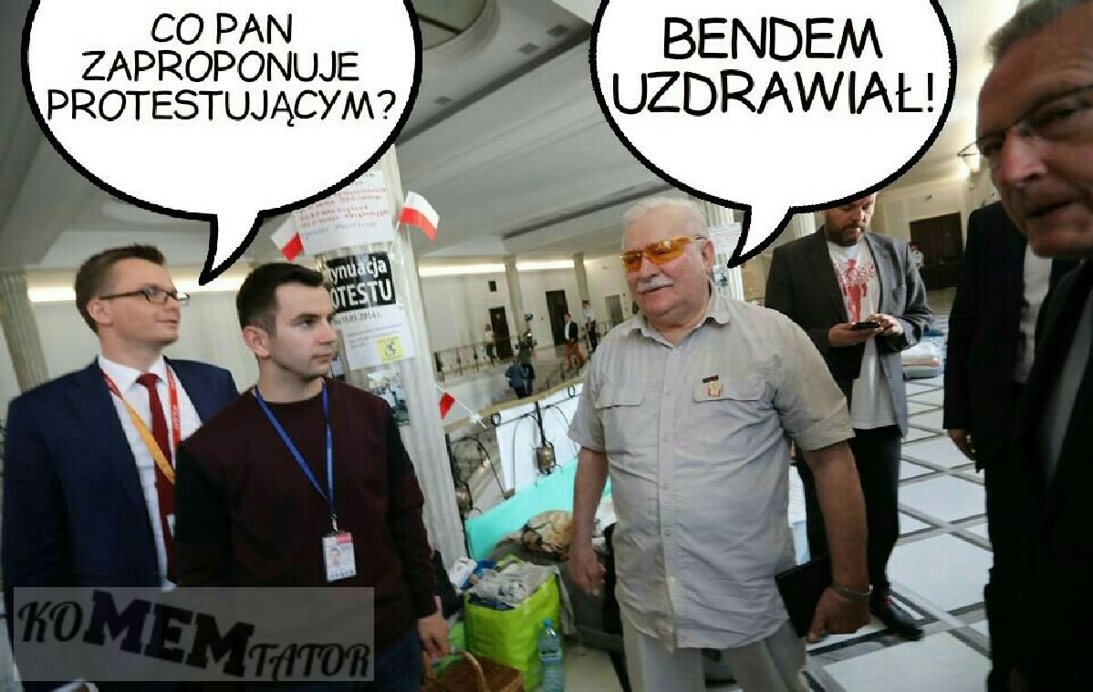 Lech Wałęsa w Sejmie. Memy 