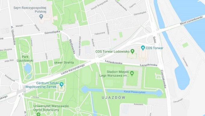 Aleja im.&nbsp;Lecha Kaczyńskiego na&nbsp;mapach Google